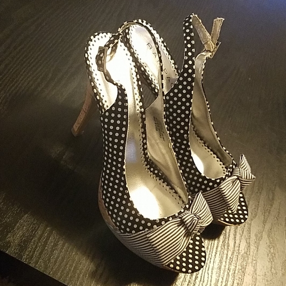 Rampage Shoes - Rampage polka dot slingback heels Rampage Shoes - Rampage polka dot slingback heels